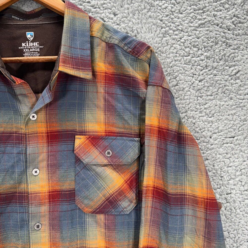 Kuhl Dillinger Flannel Shirt Mens XXL 2XL Plaid Long Sleeve Outdoor Hiking - Picture 3 of 10